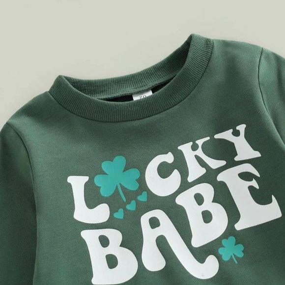 NEW Girl's St. Patrick's Day Lucky Babe Outfit - Picture 4 of 5